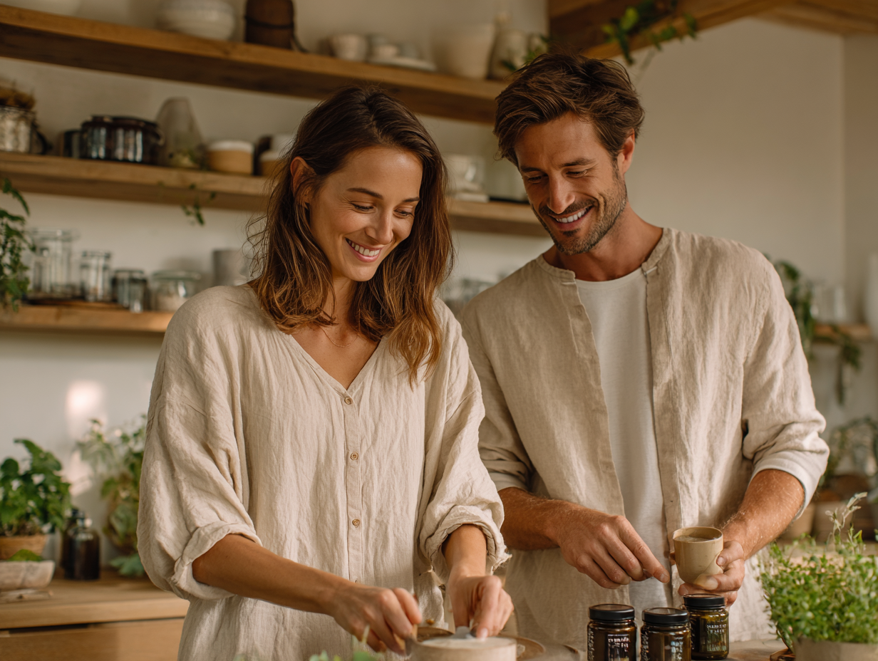 Couple cooking together at home — from traditional insurance